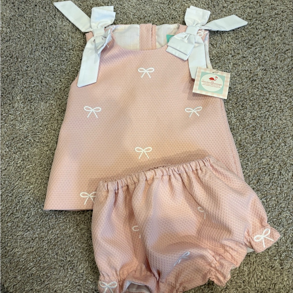 Smocked Flamingo Matching Set